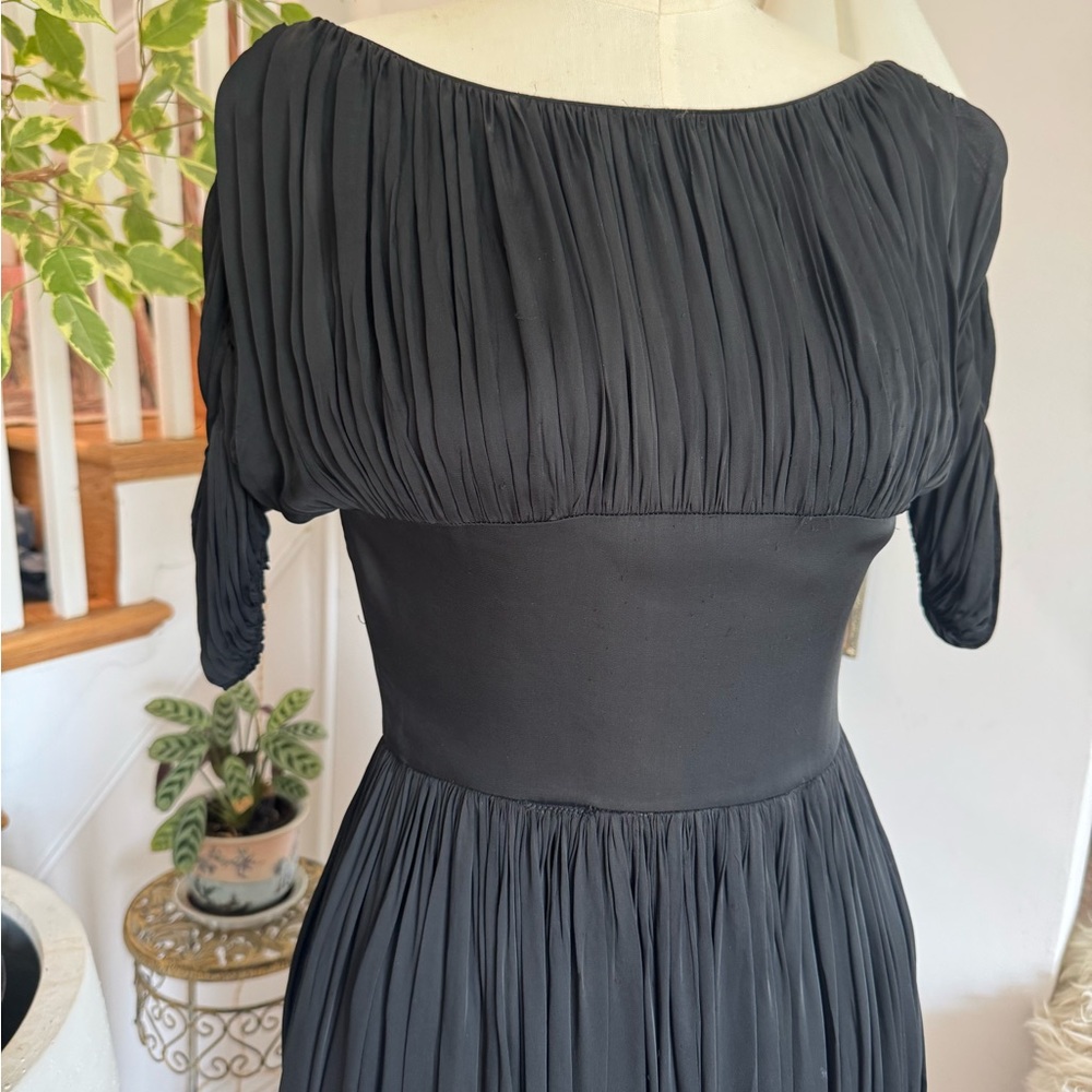 Elegant Black Pleated Dress